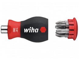 Wiha Magnetic SoftFinish Stubby Screwdriver with Bit Magazine (PH, PZ) £18.99